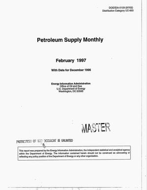 Petroleum supply monthly with data for December 1996