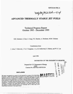 Advanced thermally stable jet fuels. Technical progress report, 1995