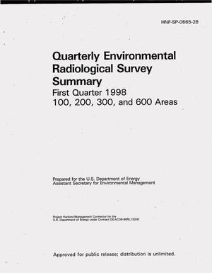 Quarterly environmental radiological survey summary, first quarter 1998: 100, 200, 300, and 600 areas