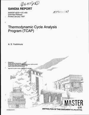 Thermodynamic Cycle Analysis Program (TCAP)