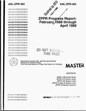 ZPPR progress report: February 1988 through April 1988