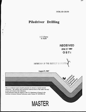 Letter to Mr. Richard Hamburger on Piledriver drilling
