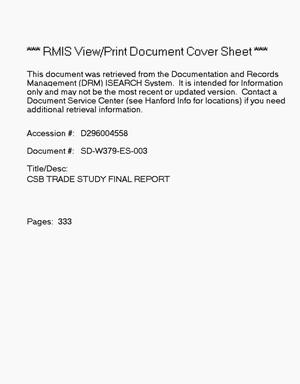 Canister storage building trade study. Final report