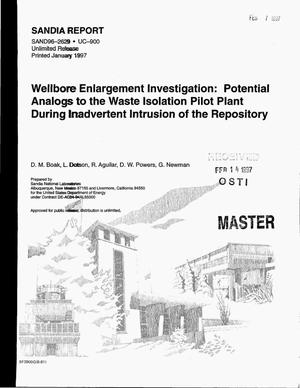 Wellbore enlargement investigation: Potential analogs to the Waste Isolation Pilot Plant during inadvertent intrusion of the repository