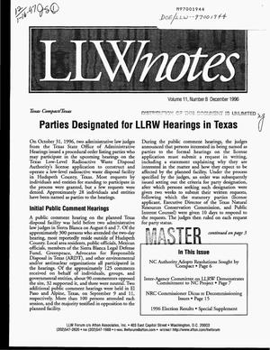 LLW notes. Volume 11, No.8