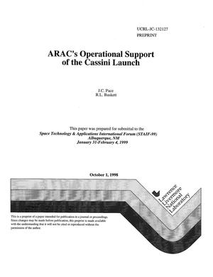ARAC's operational support of the Cassini Launch