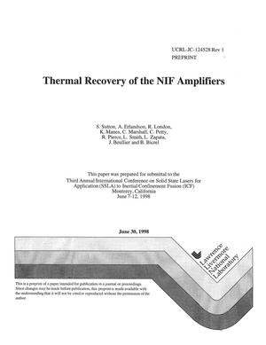 Thermal recovery of the NIF amplifiers