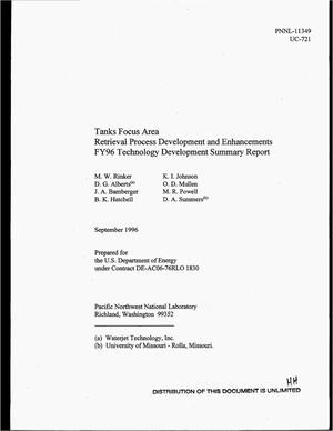 Tanks Focus Area retrieval process development and enhancements FY96 technology development summary report
