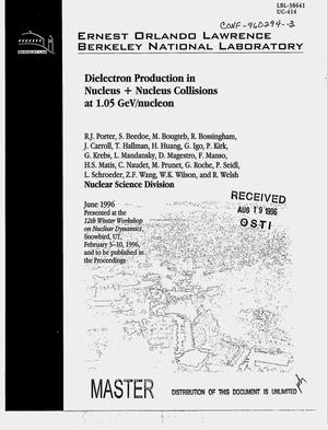 Dielectron production in nucleus {plus} nucleus collisions at 1.05 GeV/nucleon