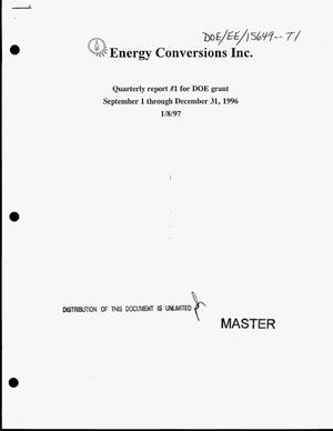 Develop the dual fuel conversion system for high output, medium speed diesel engines. Quarterly report number 1, September 1--December 31, 1996