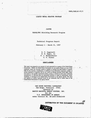 Liquid Metal Reactor Program: JASPER USDOE/PNC Shielding Research Program: Technical progress report, February 1-March 31, 1987
