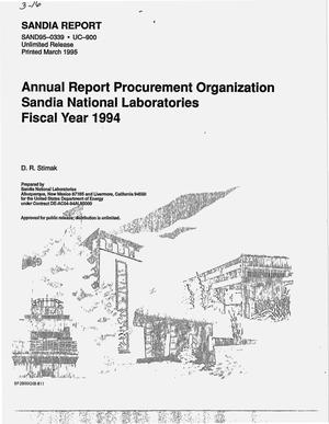 Sandia National Laboratories Procurement Organization annual report, fiscal year 1994