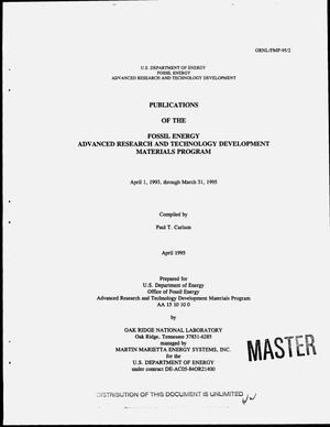 Publications of the Fossil Energy Advanced Research and Technology Development Materials Program: April 1, 1993--March 31, 1995