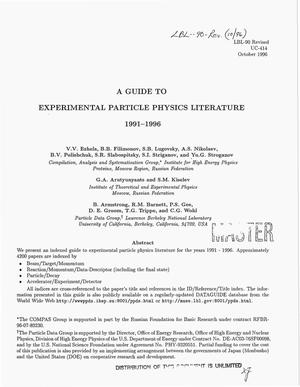 A guide to experimental particle physics literature, 1991-1996