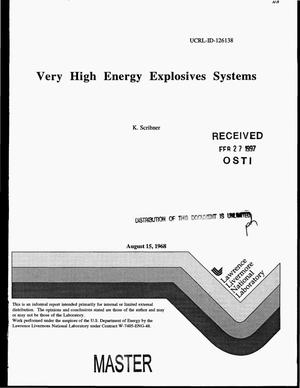Very high energy explosives systems