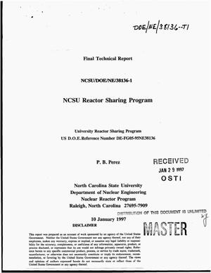 NCSU reactor sharing program. Final technical report