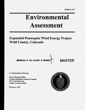Environmental assessment, expanded Ponnequin wind energy project, Weld County, Colorado