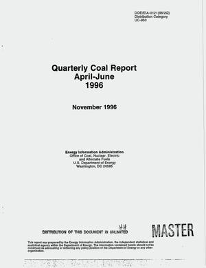 Quarterly coal report, April 1996--June 1996