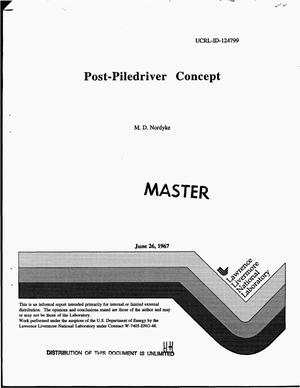 Preliminary concept Post-Piledriver Exploratory Program