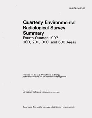 Quarterly environmental radiological survey summary -- fourth quarter 1997: 100, 200, 300, and 600 areas
