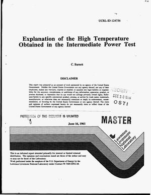 Explanation of the high temperature obtained in the Intermediate Power Test