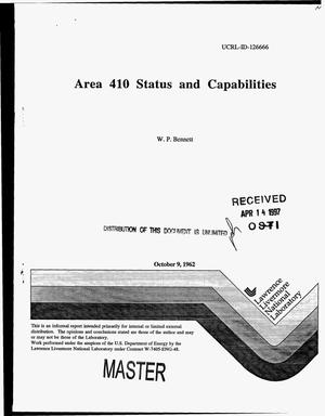 Area 410 status and capabilities