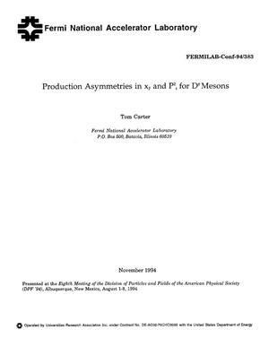 Production asymmetries in x{sub f} and P{sub t}{sup 2} for D{sup {plus_minus}} mesons