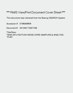 Tank 241-U-105 push mode core sampling and analysis plan. Revision 1