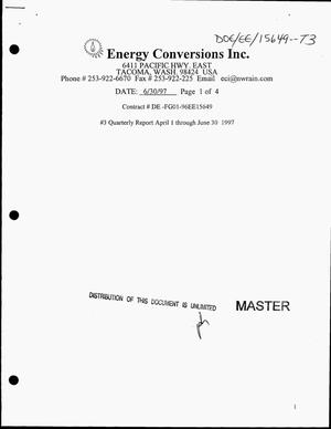 Develop the dual fuel conversion system for high output, medium speed diesel engines. Quarterly report number 3, April 1--June 30, 1997