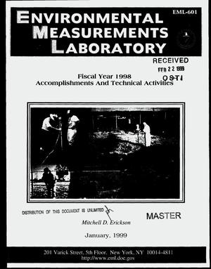 Environmental Measurements Laboratory fiscal year 1998: Accomplishments and technical activities