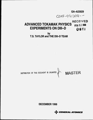 Advanced tokamak physics experiments on DIII-D