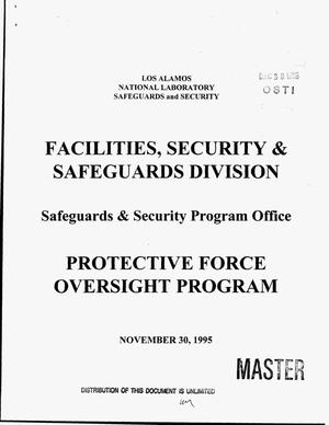 Los Alamos National Laboratory Facilities, Security and Safeguards Division, Safeguards and Security Program Office, Protective Force Oversight Program