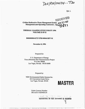 Thermal loading study for FY 1996. Volume 2