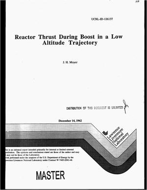 Reactor thrust during boost in a low altitude trajectory