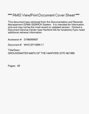Groundwater maps of the Hanford site, June 1995