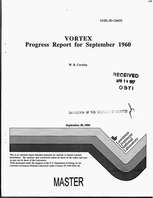 VORTEX: Progress report for September 1960