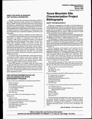 Yucca Mountain Site Characterization Project Bibliography, January--June 1993. An update: Supplement 4, Addendum 1