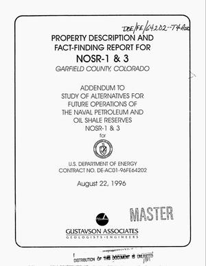 Property description and fact-finding report for NOSR 1&3, Garfield County, Colorado