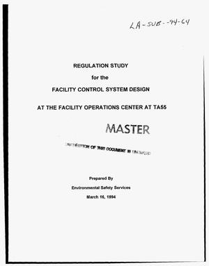 Regulation study for the facility control system design at the Facility Operations Center at TA55