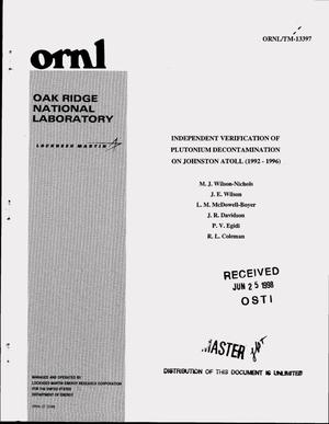 Independent verification of plutonium decontamination on Johnston Atoll (1992--1996)