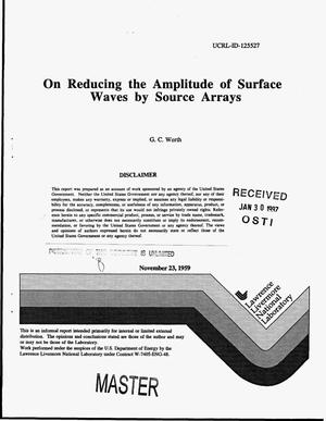 On reducing the amplitude of surface waves by source arrays