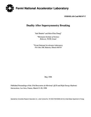 Duality after supersymmetry breaking
