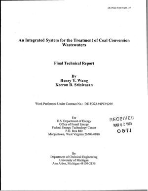 An Integrated System for the Treatment of Coal Conversion Wastewater