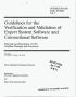 Report: Guidelines for the verification and validation of expert system softw…