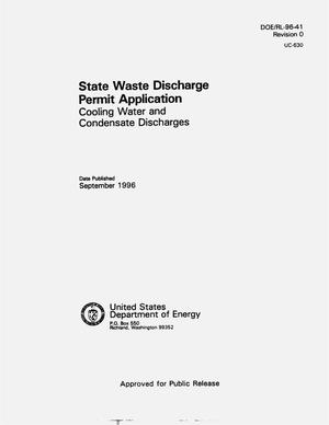 State waste discharge permit application for cooling water and condensate discharges