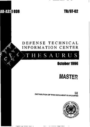 Defense Technical Information Center thesaurus