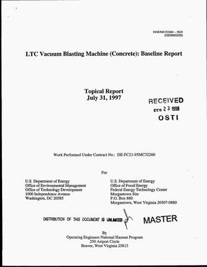 LTC vacuum blasting machine (concrete): Baseline report