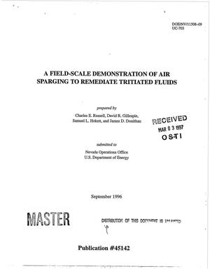 A field-scale demonstration of air sparging to remediate tritiated fluids