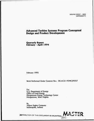 Advanced Turbine Systems program conceptual design and product development. Quarterly report, February--April 1994