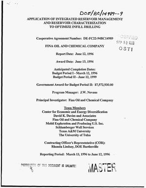 Application of integrated reservoir management and reservoir characterization to optimize infill drilling. Quarterly technical progress report, March 13, 1996--June 12, 1996